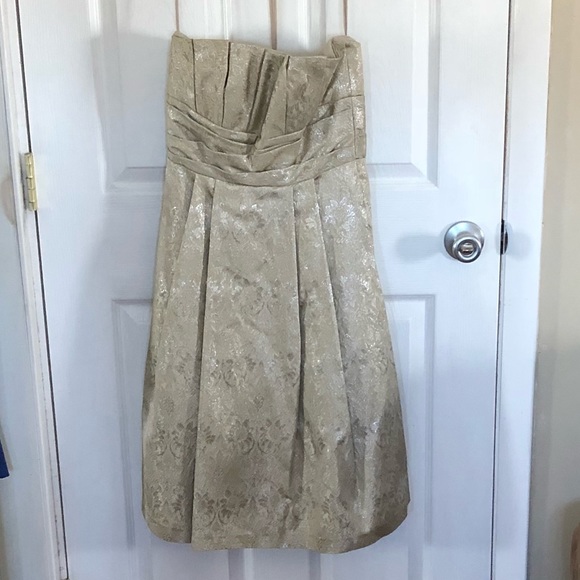 Strapless gold/silver shiny dress - Picture 1 of 3